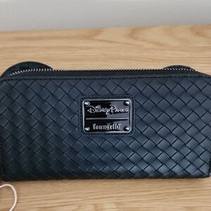 Disney Parks Loungefly Black Woven Wallet NWT